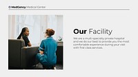 Medical facility presentation template, healthcare & hospital design vector