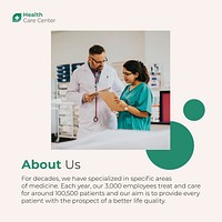 About us Instagram post template, healthcare vector