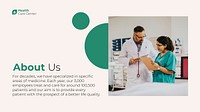 About us presentation template, healthcare & hospital design vector