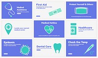 Funky healthcare presentation template set psd