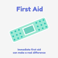 First aid Instagram post template, healthcare vector