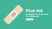 First aid blog banner template, healthcare design vector