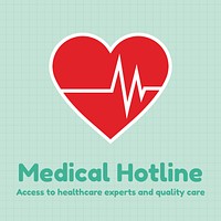 Medical hotline Instagram post template, healthcare service psd