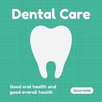 Dental care Facebook post template, medical psd