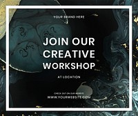 Join our creative workshop social template mockup