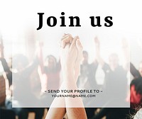 Let&#39;s join us job recruitment social advertisement template vector
