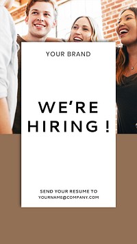 We&#39;re hiring job recruitment social advertisement template mockup