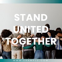 Stand united together social banner template mockup