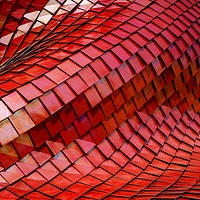 Red roof texture background, abstract wavy design