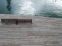 An empty bench. Original public domain image from Wikimedia Commons