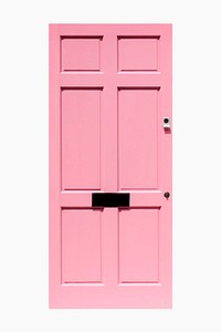 Pink panel door, home entrance design