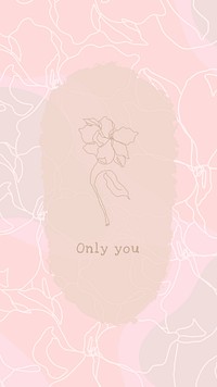 Social story template psd with quote and flower