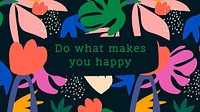 Happiness quote blog banner template, do what makes you happy psd