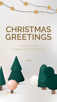 Christmas greetings story template, winter graphic psd