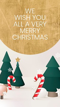 Christmas greetings story template, winter graphic psd