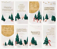 Christmas festive story template psd set