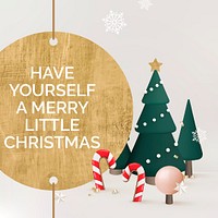 Merry Christmas social media template, season’s greetings psd