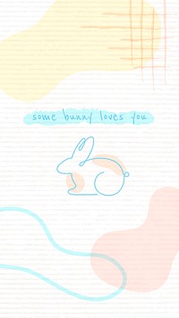 Love quote iPhone wallpaper template, some bunny loves you psd