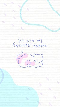 Memphis cat iPhone wallpaper template, you are my favorite pawson quote psd