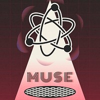 Muse Instagram post template, science atom design psd