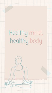 Yoga social media story template, inspirational quote, minimal design psd