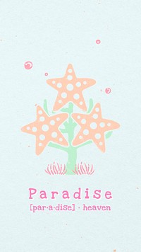 Ocean story template, paradise, marine creature design psd in pastel colors