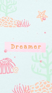 Ocean story template, dreamers, marine creature design psd in pastel colors