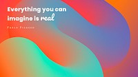 Blue aesthetic HD wallpaper template, gradient fluid design with inspirational quote psd