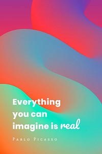 Abstract banner template, colorful 3D design with inspirational quote psd