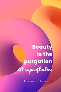 3D fluid banner, pink abstract with inspirational quote