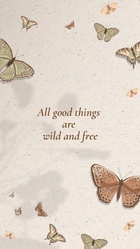 Butterfly quote Instagram story template psd
