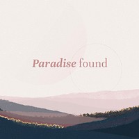 Paradise found Instagram post template, aesthetic landscape illustration psd