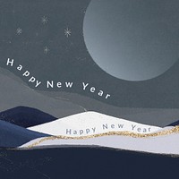 Happy new year celebration template, festive glittery Instagram greeting post psd