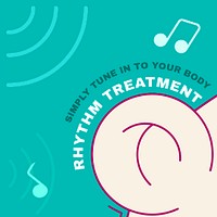 Rhythm treatment quote template, mental health social media post psd