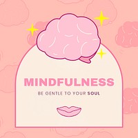 Mindfulness quote template, mental health social media post psd