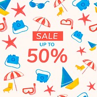 Summer sale Instagram post template, editable design psd