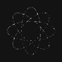 Cyberpunk atom clipart, science shape collage element