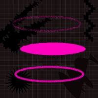 Overlapping ovals clipart, funky pink neon design