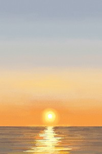 Aesthetic landscape background, colorful horizon sunset design