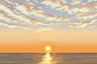 Sunset background, minimal pastel design vector