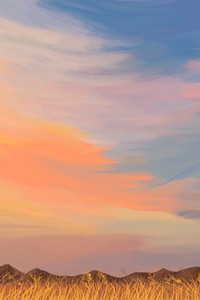 Aesthetic landscape background, colorful sunset design