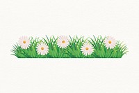 Nature sticker, minimal grass design vector