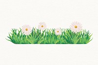 Nature sticker, minimal grass design vector