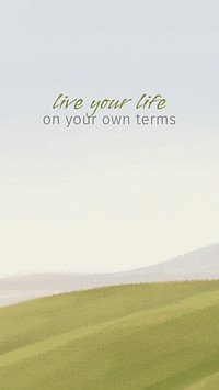 Aesthetic quote iPhone wallpaper, scenic nature design