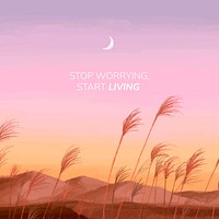 Inspirational quote Instagram post template, aesthetic sunset design vector