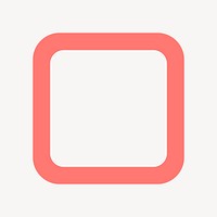 Square frame sticker, pink shape vector