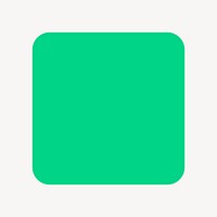 Square badge sticker, green geometric shape vector
