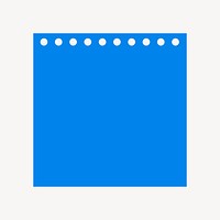 Note paper collage element, blue square shape vector
