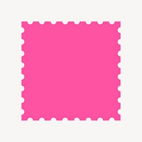Pink square sticker, abstract geometric shape vector