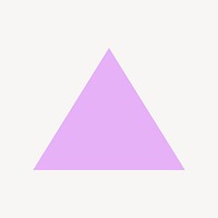 Pink triangle sticker, flat geometric shape vector
